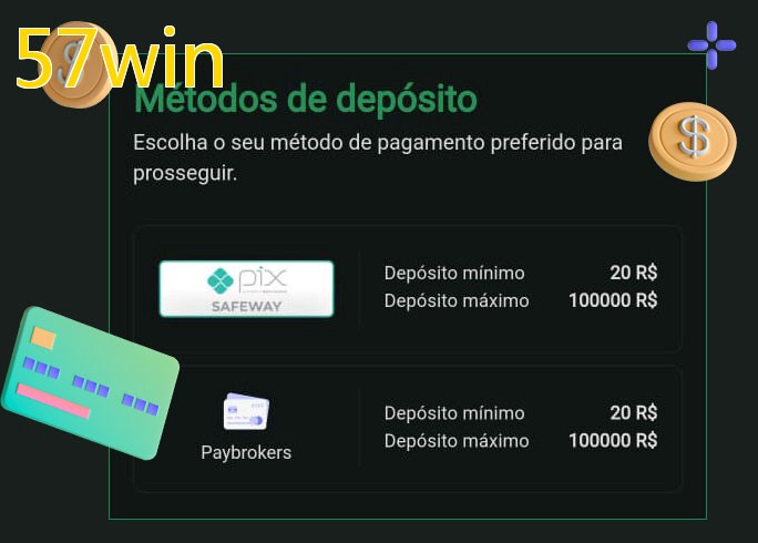 O cassino 57winbet oferece uma grande variedade de métodos de pagamento